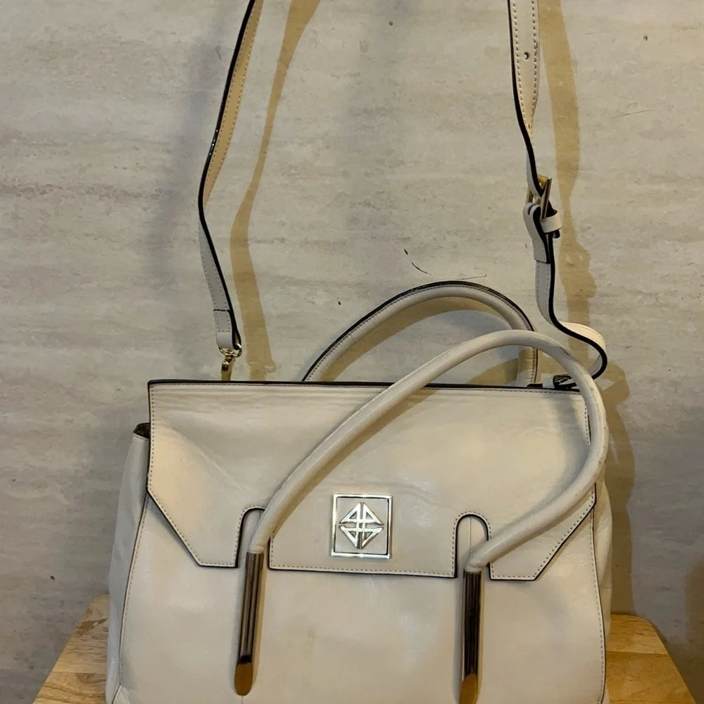 Antonio Melani Met Top Flap Shoulder Leather Satchel Bag